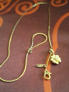 Gold Tone Hawaiian Plumeria Pendant Necklace By Monet